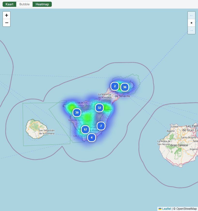 Heatmap van Tenerife